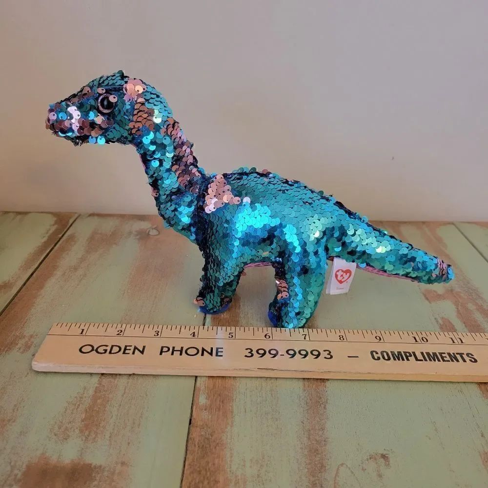 TY Tremor Sequin Dinosaur Plush - Same type to fly through Space - Picture 14 of 16